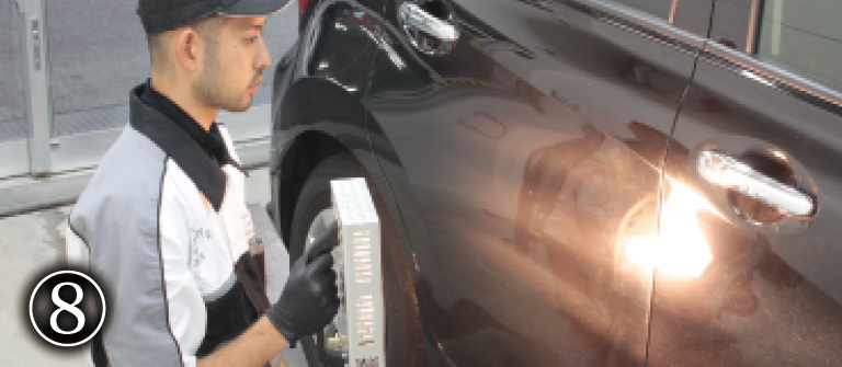 ナノガラスコートの焼付け処理