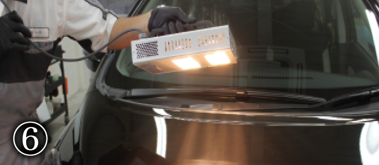 ナノガラスコートの焼付け処理